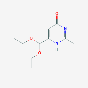 molecular formula C10H16N2O3 B7989012 6-(diethoxymethyl)-2-methyl-1H-pyrimidin-4-one 