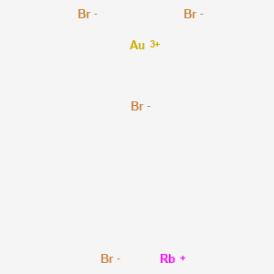 molecular formula C12H19Br4O2Rb B079895 Aurate(1-), tetrabromo-, rubidium, (SP-4-1)- CAS No. 13464-73-8