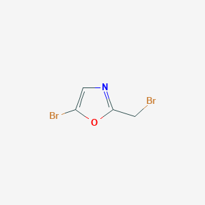 molecular formula C4H3Br2NO B7989511 5-Bromo-2-(bromomethyl)oxazole CAS No. 1454907-15-3