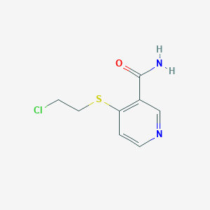 molecular formula C8H9ClN2OS B079898 Nicotinamide, 4-(2-chloroethylthio)- CAS No. 13096-17-8