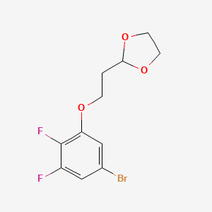molecular formula C11H11BrF2O3 B7989808 2-(2-(5-Bromo-2,3-difluorophenoxy)ethyl)-1,3-dioxolane 