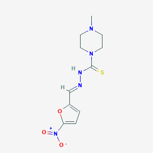 molecular formula C11H15N5O3S B079903 1-Piperazinecarbothioic acid, 4-methyl-, (5-nitrofurfurylidene)hydrazide CAS No. 14052-75-6