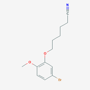 molecular formula C13H16BrNO2 B7990960 6-(3-Bromo-6-methoxy-phenoxy)hexanenitrile 