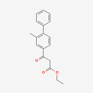 molecular formula C18H18O3 B7991818 Ethyl (3-methyl-4-phenylbenzoyl)acetate CAS No. 1260817-78-4