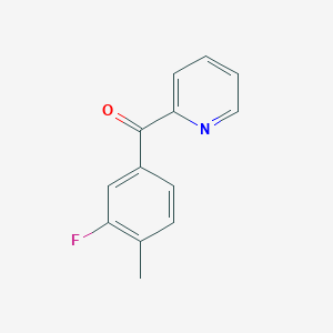 molecular formula C13H10FNO B7991982 2-(3-Fluoro-4-methylbenzoyl)pyridine 