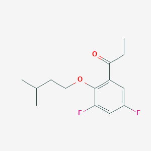 molecular formula C14H18F2O2 B7992816 1-(3,5-Difluoro-2-(isopentyloxy)phenyl)propan-1-one 