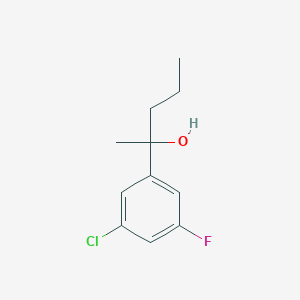 molecular formula C11H14ClFO B7994083 2-(3-Chloro-5-fluorophenyl)-2-pentanol CAS No. 1379313-25-3