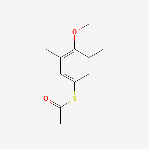 molecular formula C11H14O2S B7994258 S-(4-Methoxy-3,5-dimethylphenyl) ethanethioate 
