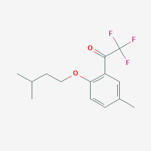 molecular formula C14H17F3O2 B7994445 2,2,2-Trifluoro-1-(2-(isopentyloxy)-5-methylphenyl)ethanone 