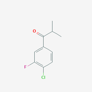 molecular formula C10H10ClFO B7994549 4'-Chloro-3'-fluoro-2-methylpropiophenone 