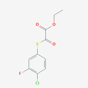 molecular formula C10H8ClFO3S B7994655 Ethyl 2-((4-chloro-3-fluorophenyl)thio)-2-oxoacetate 