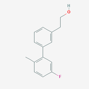 molecular formula C15H15FO B7994733 3-(3-Fluoro-6-methylphenyl)phenethyl alcohol 