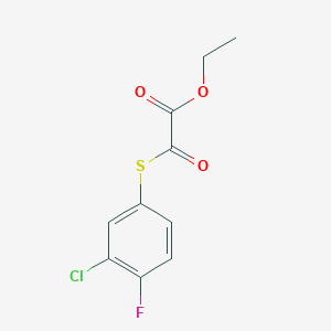 molecular formula C10H8ClFO3S B7995796 Ethyl 2-((3-chloro-4-fluorophenyl)thio)-2-oxoacetate 