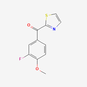 molecular formula C11H8FNO2S B7997748 (3-Fluoro-4-methoxyphenyl)(thiazol-2-yl)methanone CAS No. 1443328-72-0