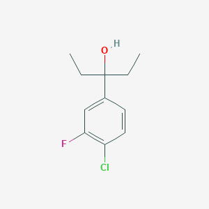 molecular formula C11H14ClFO B7998254 3-(4-Chloro-3-fluorophenyl)pentan-3-ol CAS No. 1379369-43-3