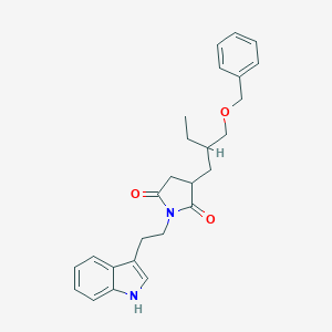 molecular formula C26H30N2O3 B080001 Succinimide, 2-[2-[(benzyloxy)methyl]butyl]-N-(2-indol-3-ylethyl)- CAS No. 14058-66-3