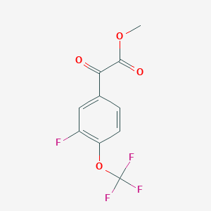 molecular formula C10H6F4O4 B8000850 Methyl 2-(3-fluoro-4-(trifluoromethoxy)phenyl)-2-oxoacetate 