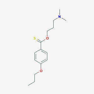 molecular formula C15H23NO2S B080017 4-Propoxybenzenecarbothioic acid O-[3-(dimethylamino)propyl] ester CAS No. 14885-19-9