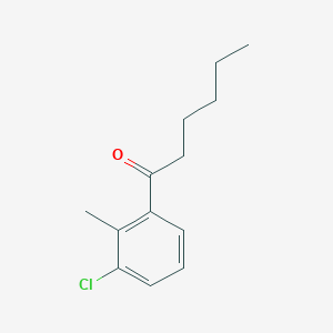molecular formula C13H17ClO B8001770 1-(3-Chloro-2-methylphenyl)hexan-1-one 