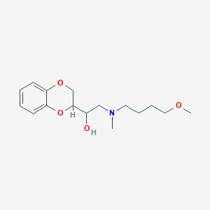 molecular formula C16H25NO4 B080027 alpha-((N-(4-Methoxybutyl)methylamino)methyl)-1,4-benzodioxan-2-methanol CAS No. 13627-82-2