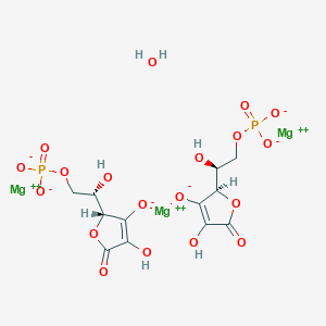 molecular formula C12H14Mg3O19P2 B8002817 trimagnesium;[(2S)-2-hydroxy-2-[(2R)-4-hydroxy-3-oxido-5-oxo-2H-furan-2-yl]ethyl] phosphate;hydrate 