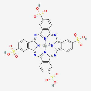 molecular formula C32H16N8O12S4Zn B8002829 zinc;2,11,20,29,37,39-hexaza-38,40-diazanidanonacyclo[28.6.1.13,10.112,19.121,28.04,9.013,18.022,27.031,36]tetraconta-1,3,5,7,9,11,13(18),14,16,19(39),20,22(27),23,25,28,30(37),31(36),32,34-nonadecaene-6,15,24,33-tetrasulfonic acid 