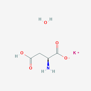 molecular formula C4H8KNO5 B8002940 potassium;(2S)-2-amino-4-hydroxy-4-oxobutanoate;hydrate 