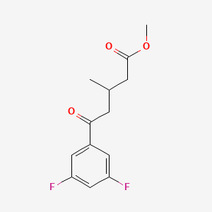 molecular formula C13H14F2O3 B8003088 Methyl 5-(3,5-difluorophenyl)-3-methyl-5-oxovalerate 
