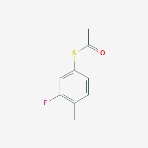 molecular formula C9H9FOS B8003154 S-3-Fluoro-4-methylphenylthioacetate 