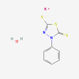 molecular formula C8H7KN2OS3 B8003576 potassium;4-phenyl-5-sulfanylidene-1,3,4-thiadiazole-2-thiolate;hydrate 