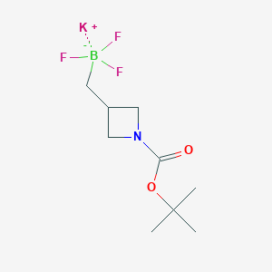 molecular formula C9H16BF3KNO2 B8003646 potassium ((1-(tert-butoxycarbonyl)azetidin-3-yl)methyl)trifluoroborate 