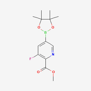 molecular formula C13H17BFNO4 B8003979 Methyl 3-fluoro-5-(tetramethyl-1,3,2-dioxaborolan-2-yl)pyridine-2-carboxylate 