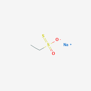 molecular formula C2H5NaO2S2 B8004281 sodium;ethyl-oxido-oxo-sulfanylidene-λ6-sulfane 