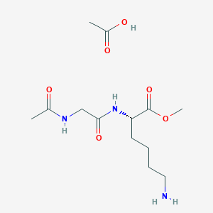 molecular formula C13H25N3O6 B080043 Methyl N2-(N-acetylglycyl)-L-lysinate, monoacetate CAS No. 14752-92-2