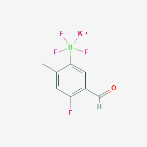 molecular formula C8H6BF4KO B8004547 Potassium trifluoro(4-fluoro-5-formyl-2-methylphenyl)borate 