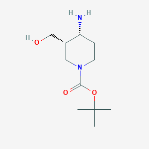 molecular formula C11H22N2O3 B8004757 cis-1-Boc-4-amino-3-piperidinemethanol 