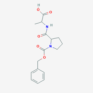 molecular formula C16H20N2O5 B080056 2-[(1-Phenylmethoxycarbonylpyrrolidine-2-carbonyl)amino]propanoic acid CAS No. 14030-00-3
