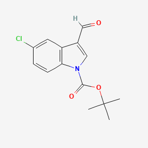molecular formula C14H14ClNO3 B8005671 tert-butyl 5-chloro-3-formyl-1H-indole-1-carboxylate 