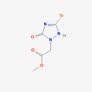 molecular formula C5H6BrN3O3 B8005985 methyl 2-(5-bromo-3-oxo-1H-1,2,4-triazol-2-yl)acetate 