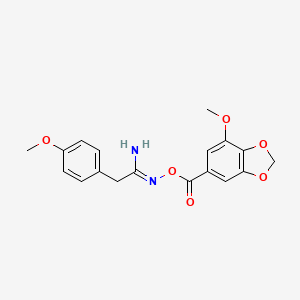 (1Z)-N'-{[(7-methoxy-1,3-benzodioxol-5-yl)carbonyl]oxy}-2-(4-methoxyphenyl)ethanimidamide