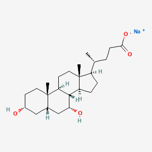 molecular formula C24H39NaO4 B8006718 sodium;(4R)-4-[(3R,5S,7R,8R,9S,10S,13R,14S,17R)-3,7-dihydroxy-10,13-dimethyl-2,3,4,5,6,7,8,9,11,12,14,15,16,17-tetradecahydro-1H-cyclopenta[a]phenanthren-17-yl]pentanoate 