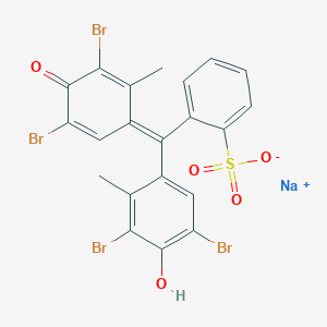 molecular formula C21H13Br4NaO5S B8006739 sodium;2-[(Z)-(3,5-dibromo-4-hydroxy-2-methylphenyl)-(3,5-dibromo-2-methyl-4-oxocyclohexa-2,5-dien-1-ylidene)methyl]benzenesulfonate 