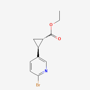 molecular formula C11H12BrNO2 B8007340 ethyl (1S,2S)-rel-2-(6-bromopyridin-3-yl)cyclopropane-1-carboxylate 