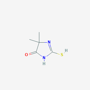 molecular formula C5H8N2OS B8007468 4,4-dimethyl-2-sulfanyl-1H-imidazol-5-one 