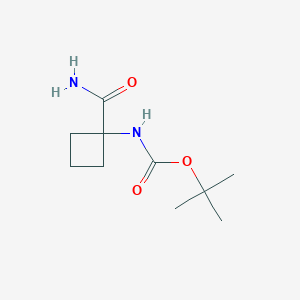 molecular formula C10H18N2O3 B8007475 tert-Butyl (1-carbamoylcyclobutyl)carbamate 
