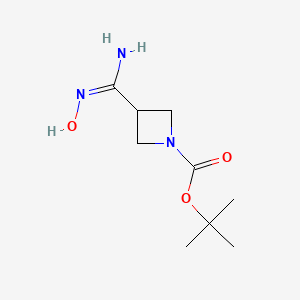 molecular formula C9H17N3O3 B8007502 tert-butyl 3-(N'-hydroxycarbamimidoyl)azetidine-1-carboxylate 