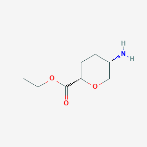 molecular formula C8H15NO3 B8007529 ethyl (2S,5S)-5-aminooxane-2-carboxylate 