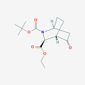 molecular formula C15H23NO5 B8007533 O2-tert-butyl O3-ethyl (1S,3S,4S)-5-oxo-2-azabicyclo[2.2.2]octane-2,3-dicarboxylate 