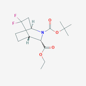 molecular formula C15H23F2NO4 B8007535 Ethyl (1R,3R,4R)-rel-2-Boc-5,5-difluoro-2-azabicyclo[2.2.2]octane-3-carboxylate 