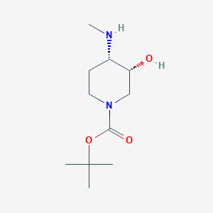 molecular formula C11H22N2O3 B8007541 TERT-BUTYL (3R,4S)-3-HYDROXY-4-(METHYLAMINO)PIPERIDINE-1-CARBOXYLATE 
